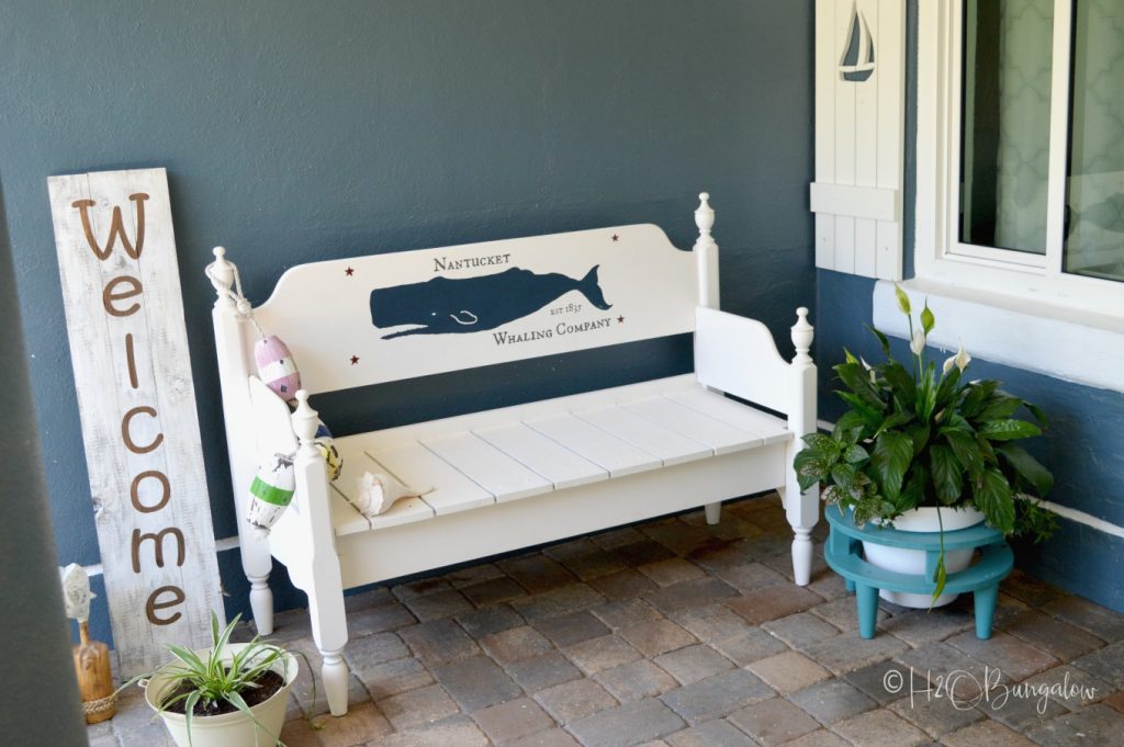 How to paint graphics on furniture video and blog tutorial. Download my whale design or follow my steps to create, enlarge and transfer your design to paint on furniture, a sign or any flat surface. You'll find an awesome list of resources in this post too!