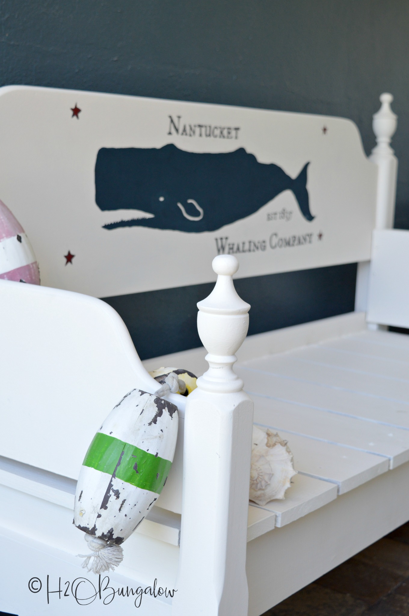 How to paint graphics on furniture video and blog tutorial. Download my whale design or follow my steps to create, enlarge and transfer your design to paint on furniture, a sign or any flat surface. You'll find an awesome list of resources in this post too! 