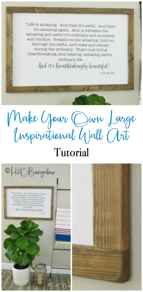 Easy to use tutorial and lots of free designs to download for this DIY large modern inspirational wall art project. Save big, make your own trendy sign with words to make easy wall home decor! 