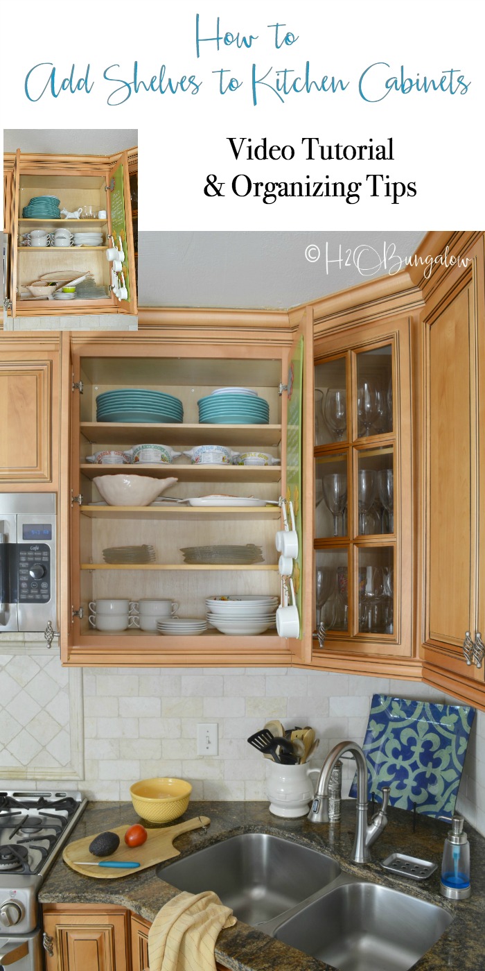 How to add extra shelves to kitchen cabinets video tutorial covers material choices available and shelf arranging ideas to get the most space from your new kitchen cabinet shelves. 
