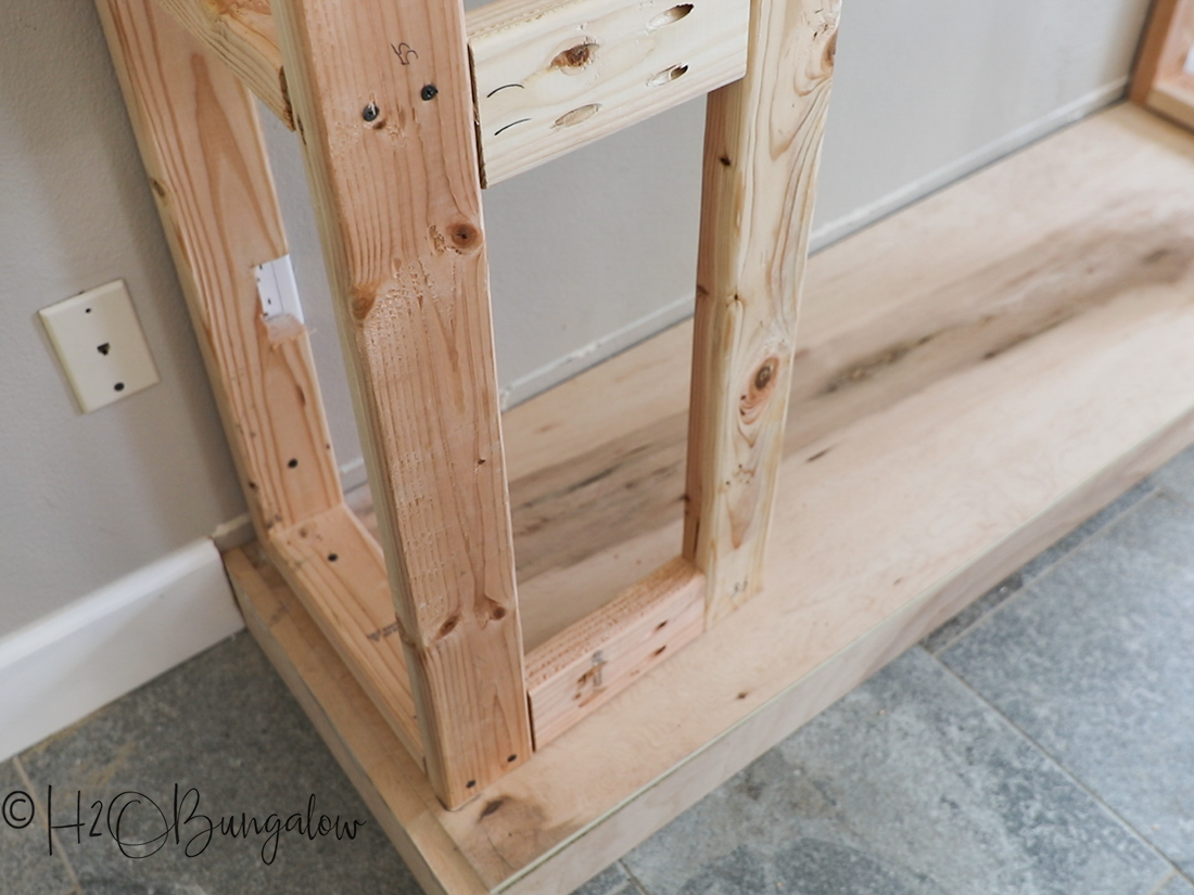 DIY fireplace frame with base 