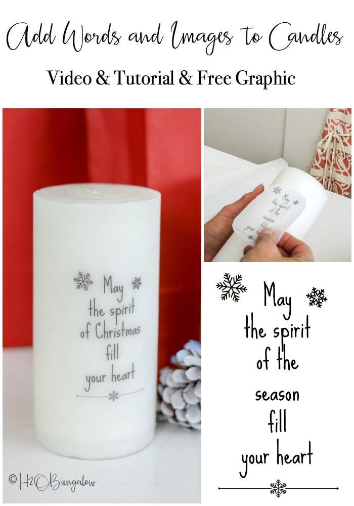 watch the video tutorial on how to add words to candles works great for images too. Download m.y free graphic in my post to make this holiday gift