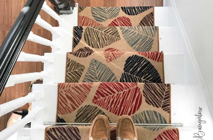 DIY Tutorial on how to install carpet runner on stairs and wood steps with or without adding stair rods. Links to find quality material at budget prices too