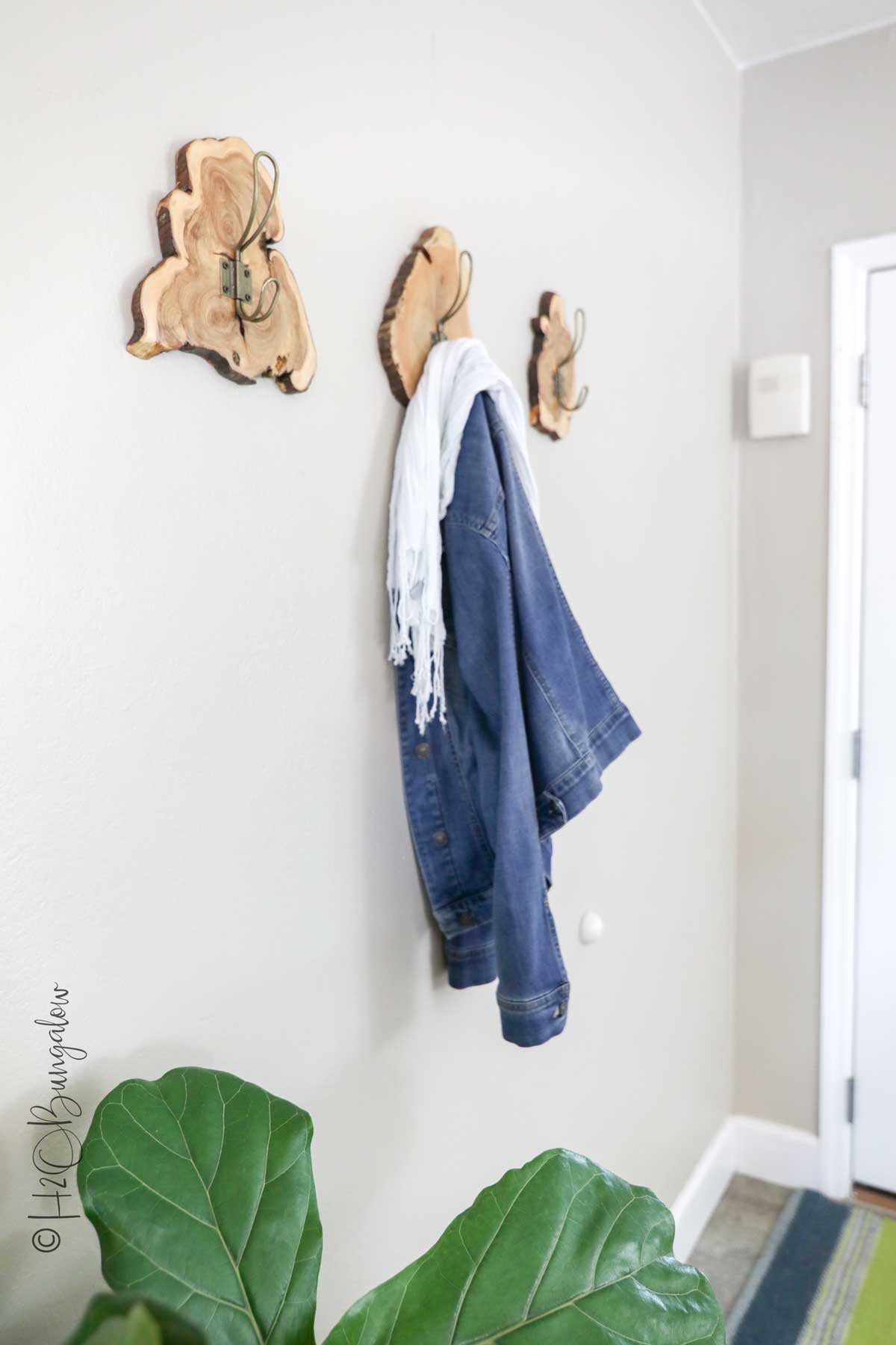 DIY tutorial for live edge wood cookie coat rack video 