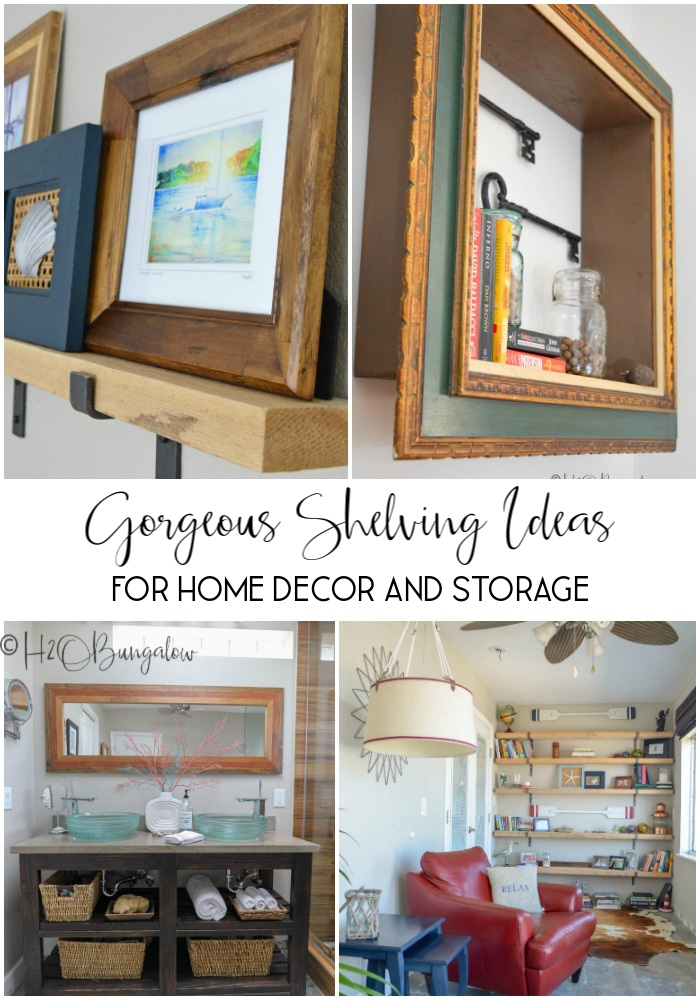 Find lots of DIY shelving ideas for home decor and storage in this post #shelvingideas 