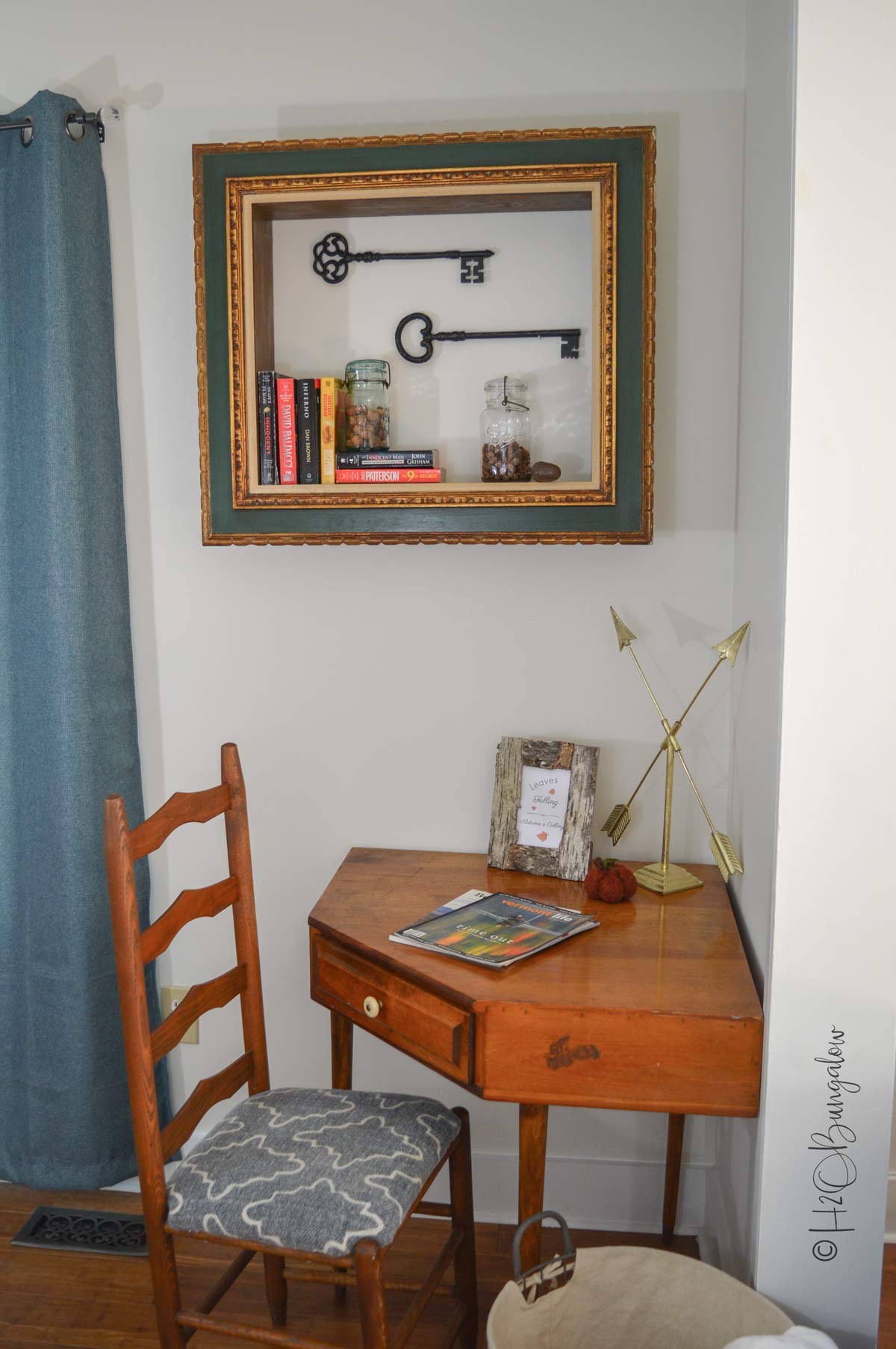 Repurposed picture frame wall shelf and several more shelf projects for the home
