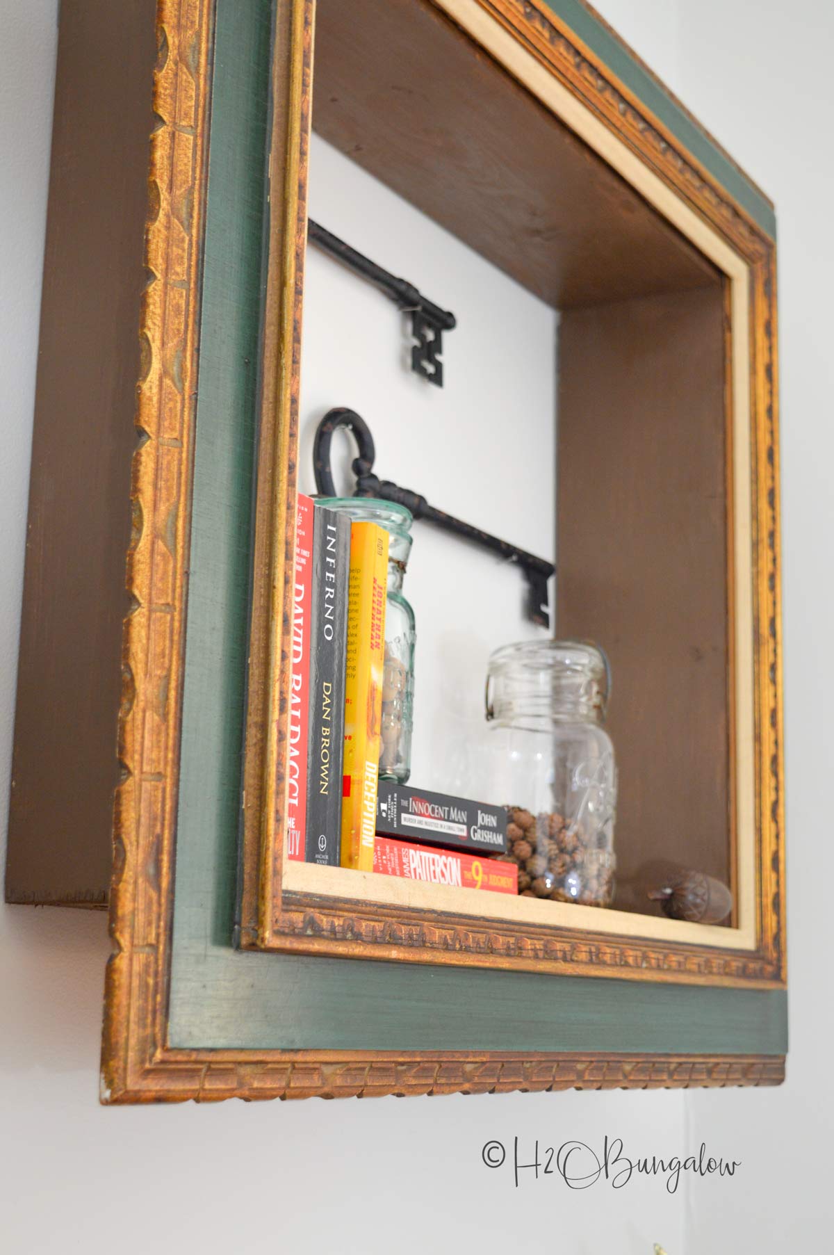 Repurposed picture frame wall shelves and lots more great shelving ideas for your home 