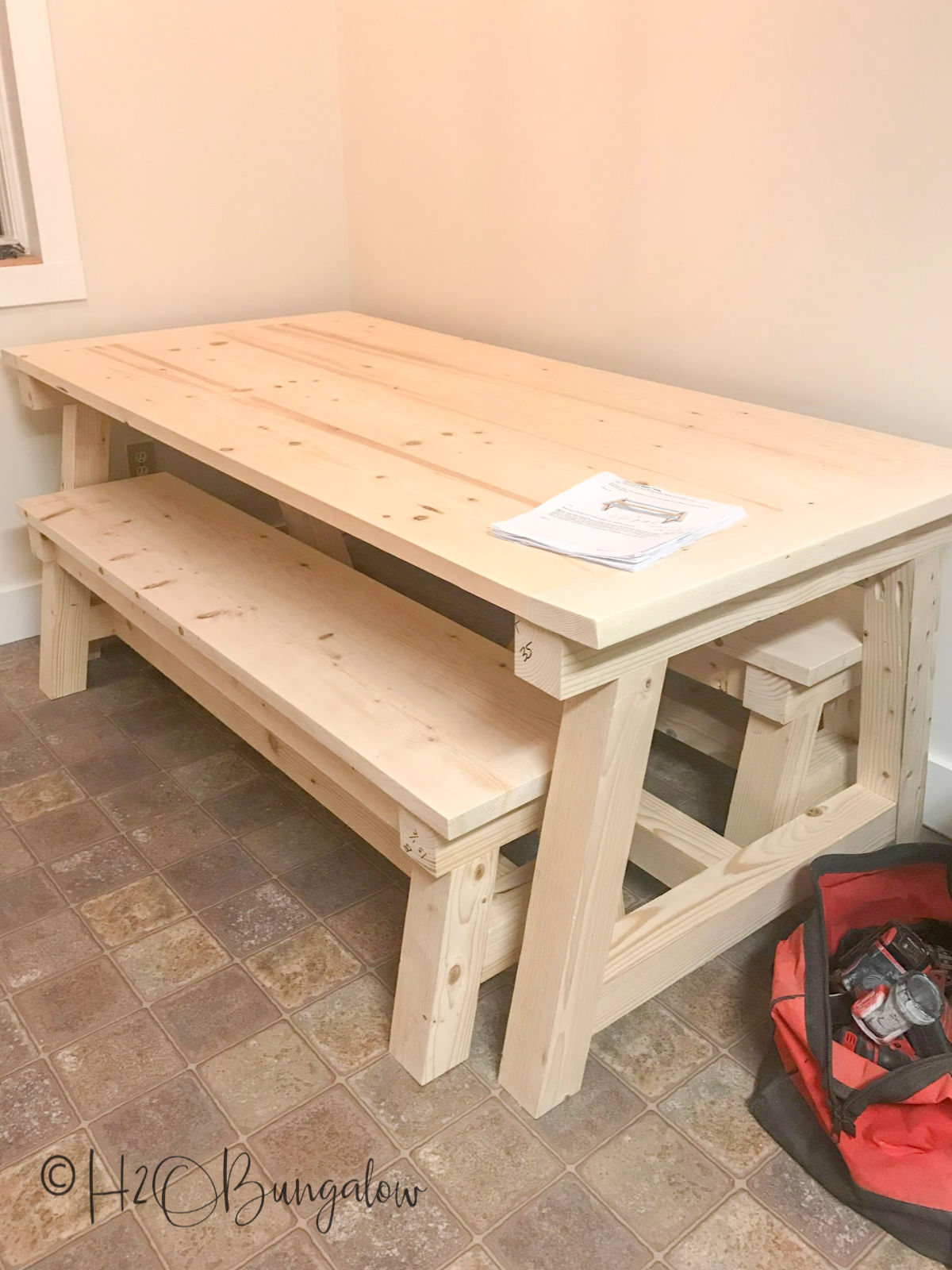 Diy farmhouse deals table and bench