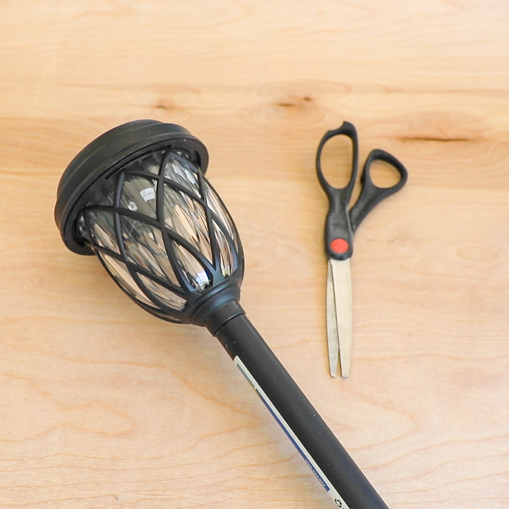 solar path light used to make DIY hanging solar lanterns 