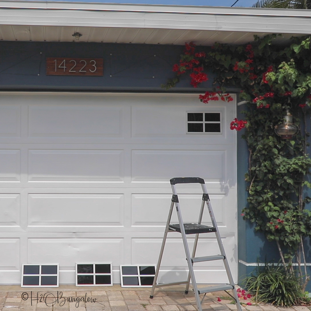 How To Make Faux Garage Door Windows H2obungalow