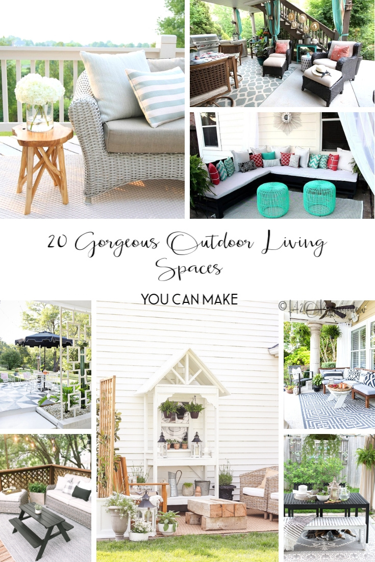 20 inspiring outdoor living area ideas you can copy.  My collection of inspiring outdoor decorating and furniture decor ideas.   via @h2obungalow