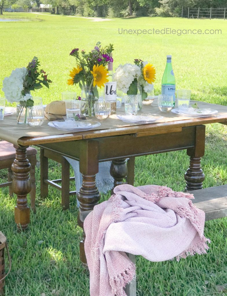 diner table in field