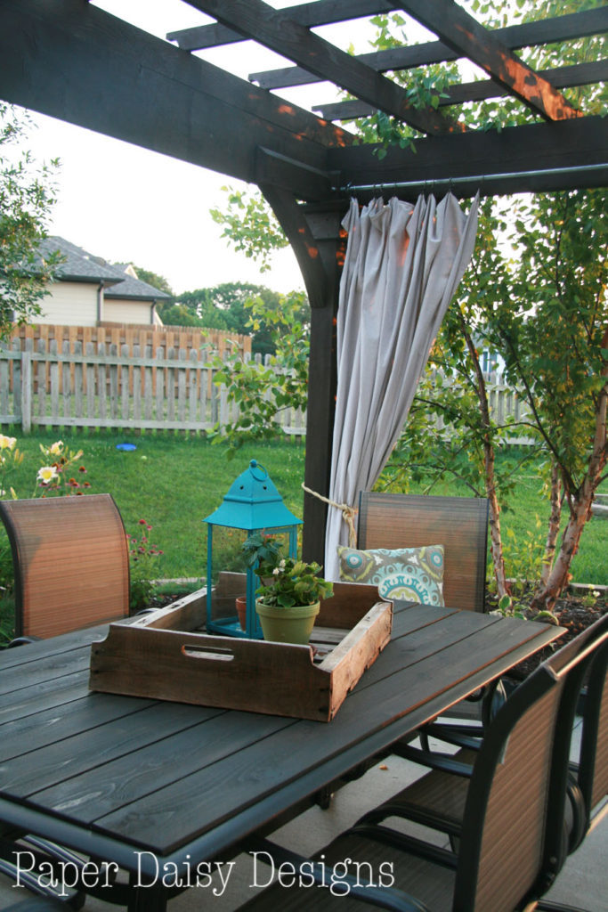 table under pergola 