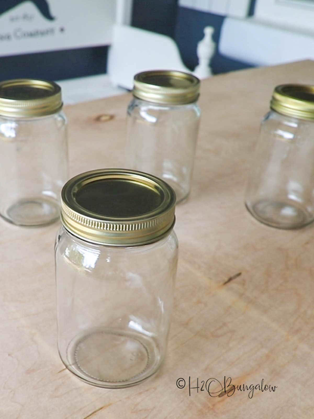 Glass jars for DIY tiki torches