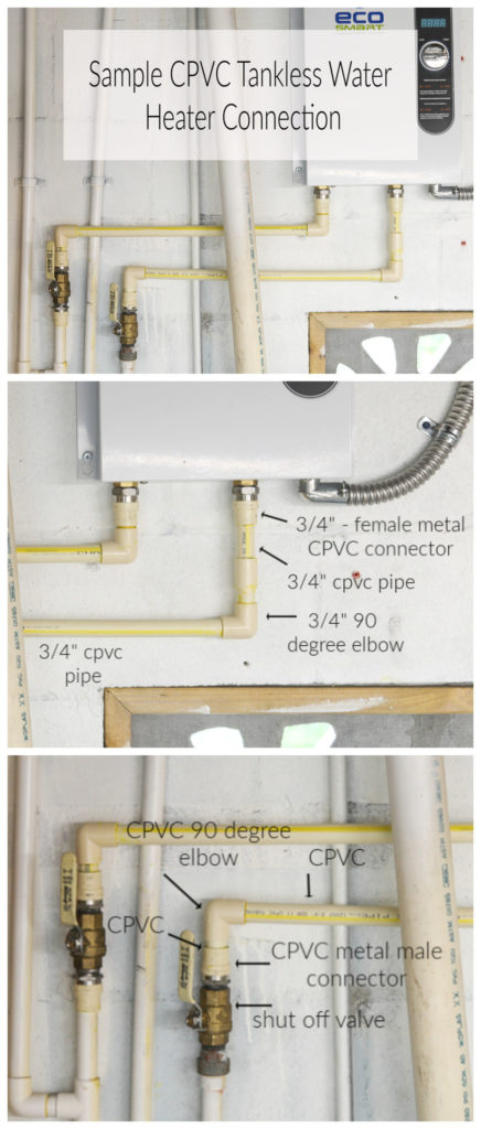 diagram of installed tankless water heater