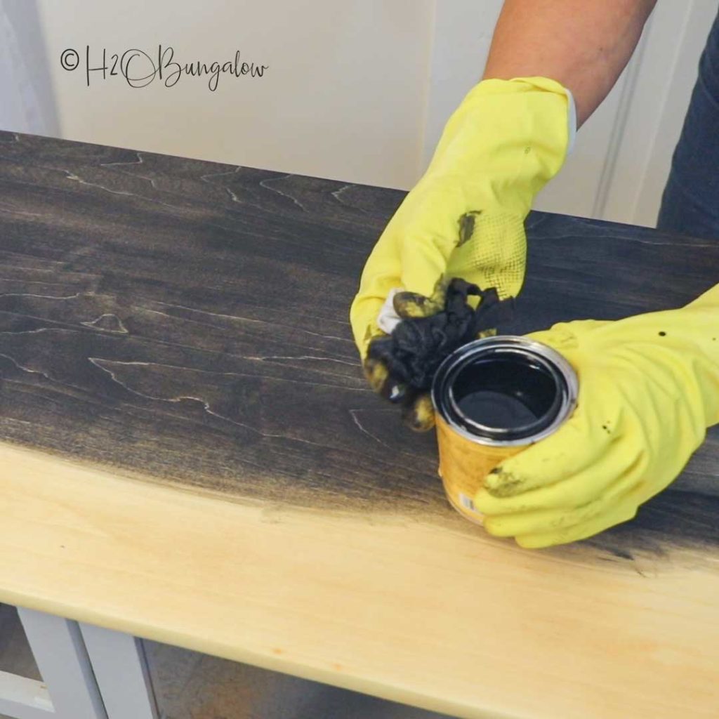 staining top of dresser 