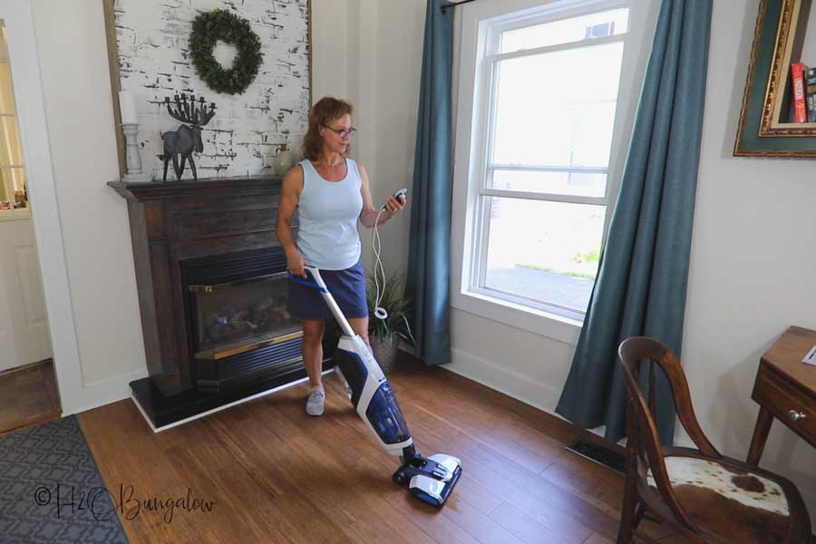 using FloorMate to clean floor