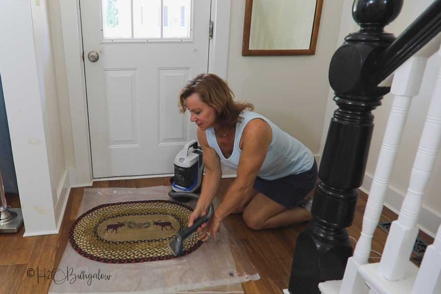 Spot cleaning a carpet
