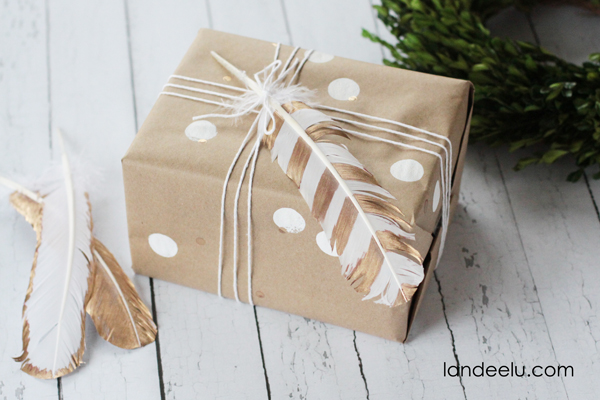 white and gold DIY gift box