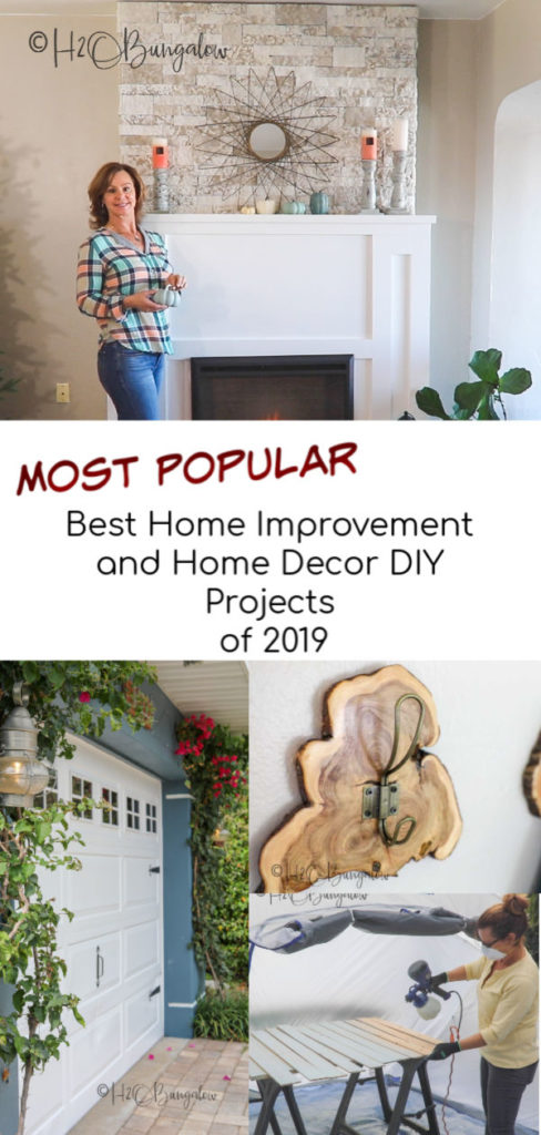  My 2019 most popular DIYs in home improvement and home decor. These projects are the best of the best. Creative ideas to fix up and decorate your home with designer touches that look high dollar and aren't! #homeimprovement #DIYhomeimprovement #DIYhomedecor