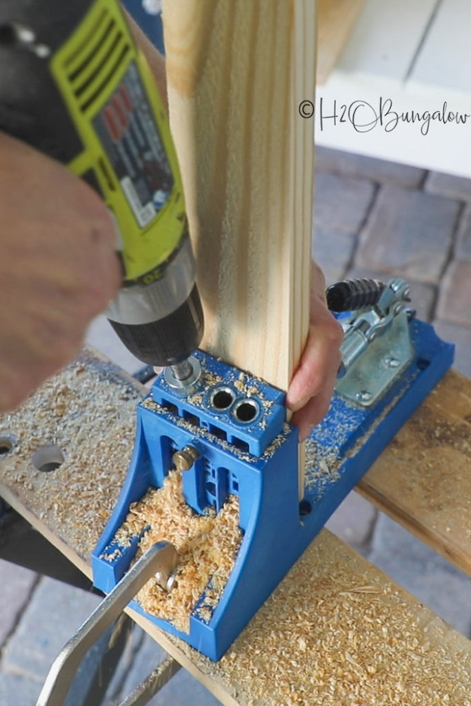 adding pocket holes with a Kreg K4 Jig