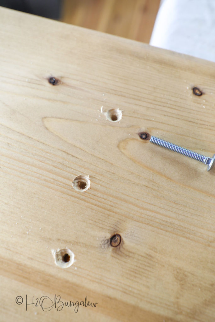 countersink holes on DIY bench top