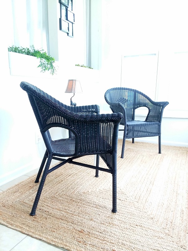 spray painted wicker chair