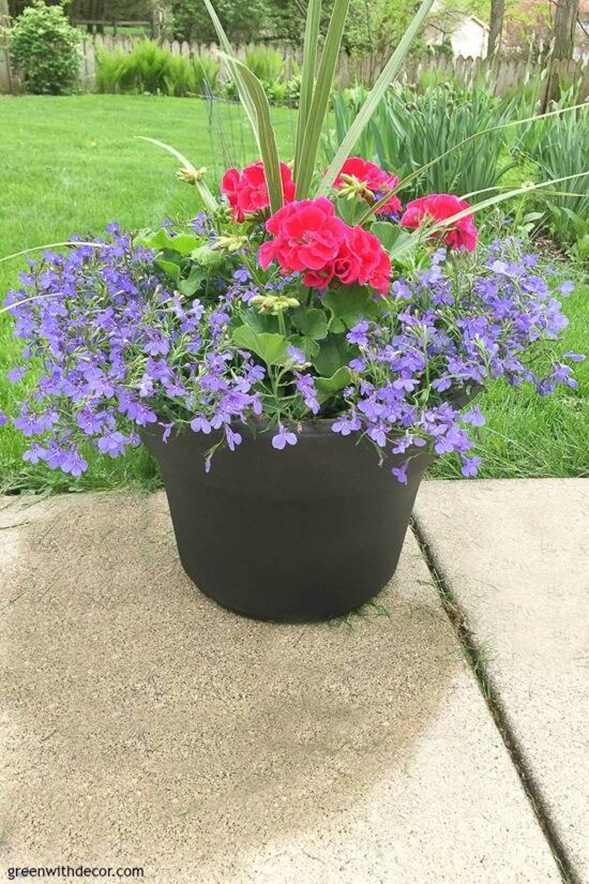 plastic outdoor planter painted black