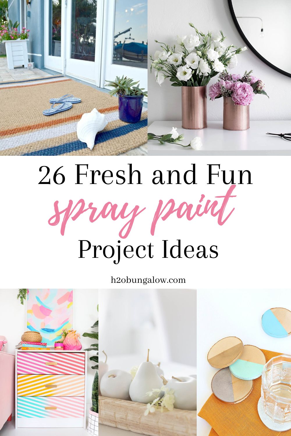 image collage of five spray project ideas with text overlay