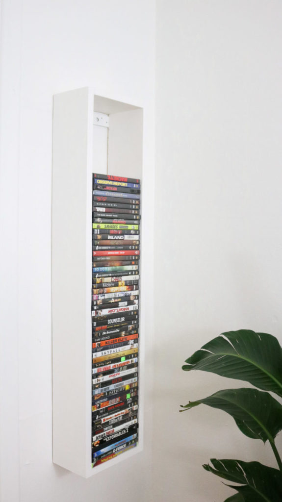 dvd storage on wall