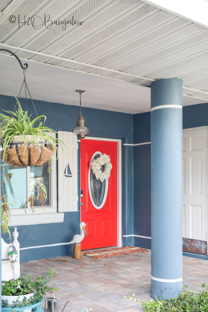 orange painted front door 