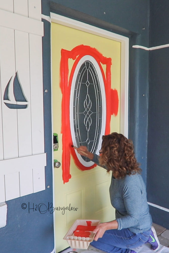 painting trim on front door 