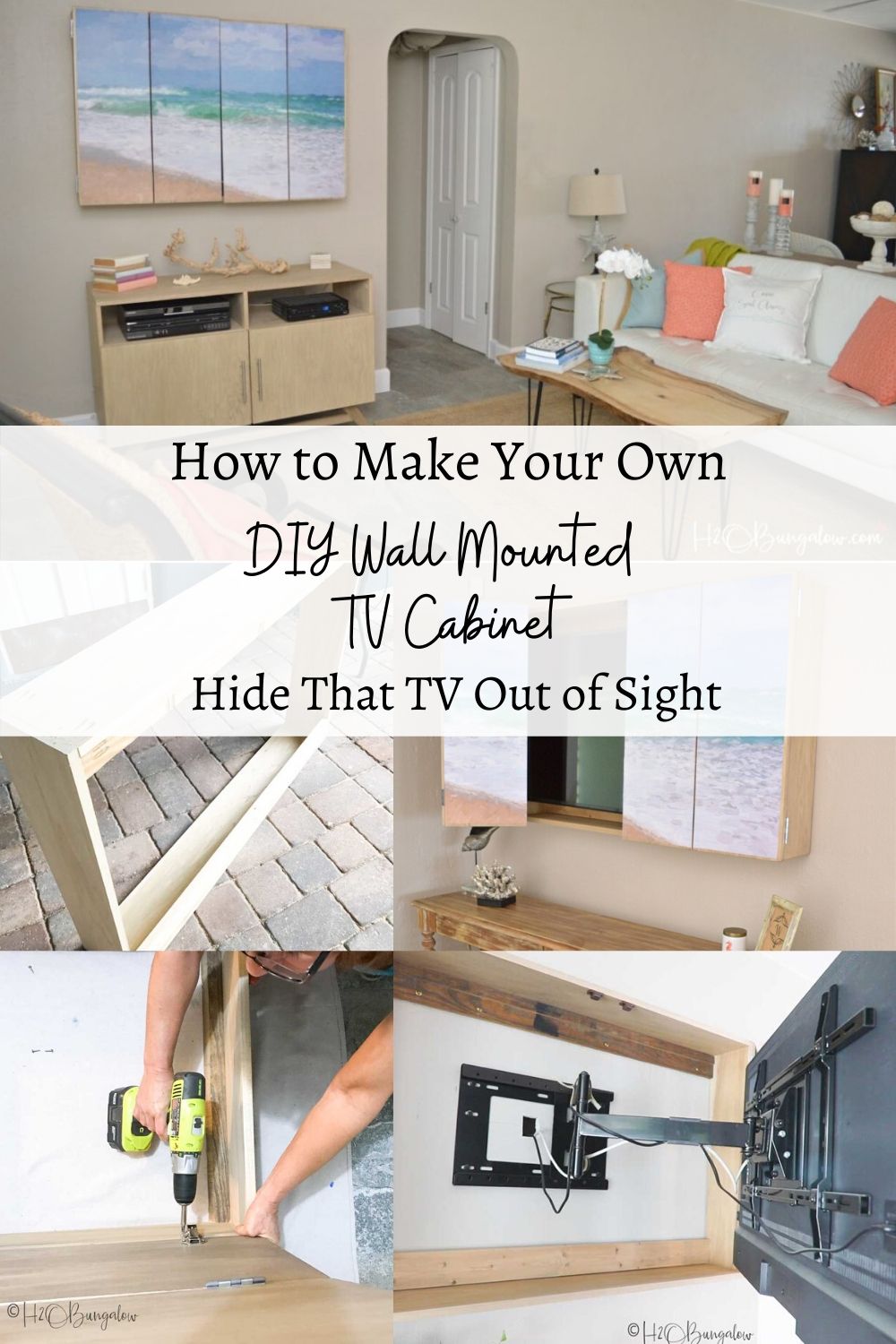 DIY Wall Mounted TV with Free Plans H2OBungalow