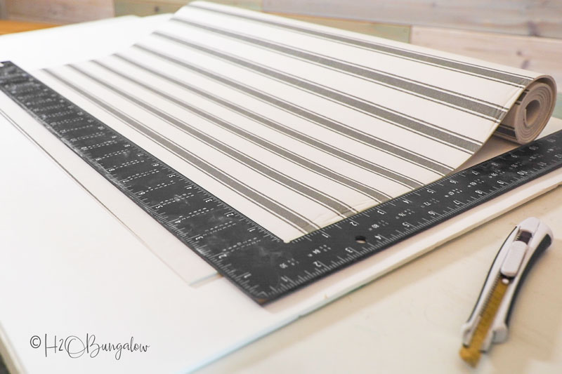 metal ruler edge to cut drawer liner 