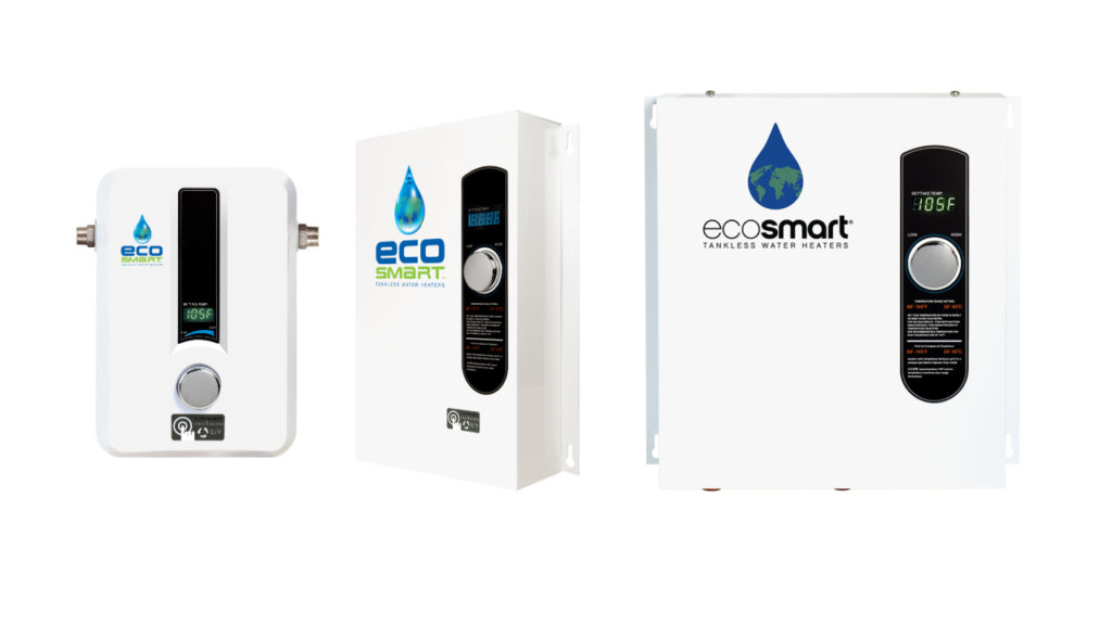 picture of different size EcoSmart water heaters 