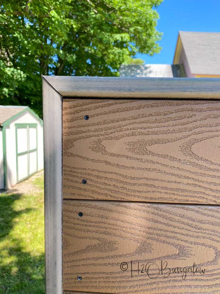 close up of trimmed privacy screen fence in yard