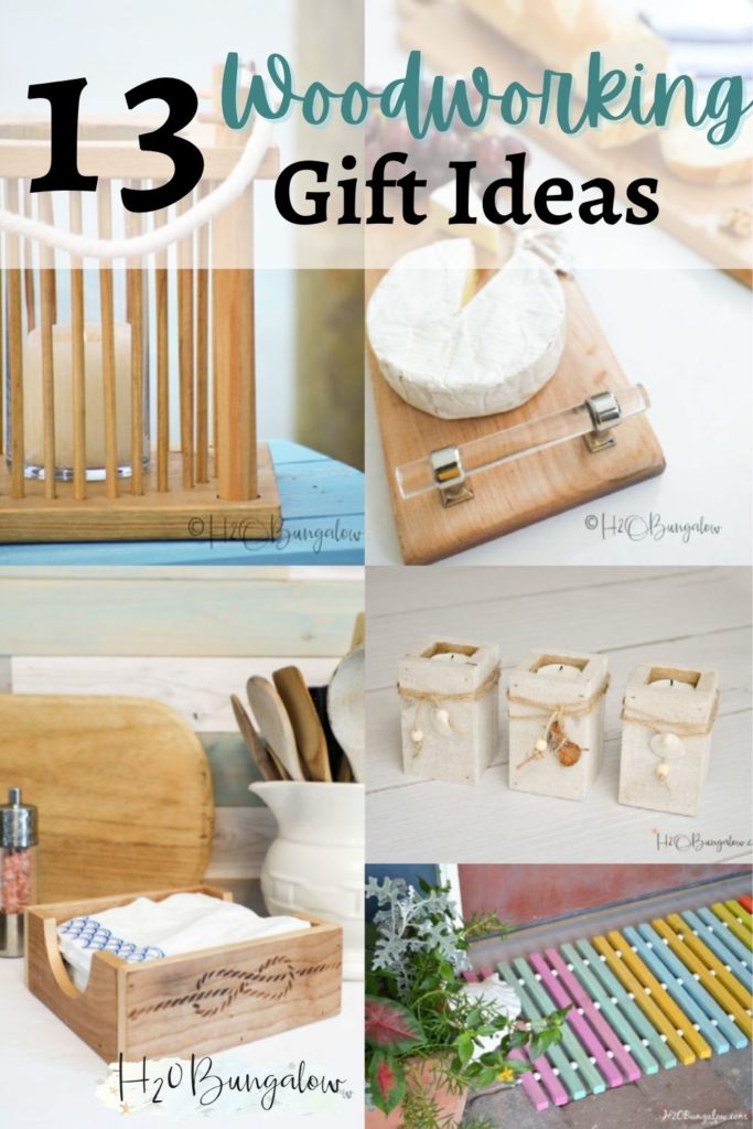 A collection of 13 DIY woodworking gift ideas you can make for under $10!  Many with free woodworking plans. Easy beginner woodworking projects to give as gifts to everyone on your list.  #woodgifts #DIYgifts #woodworking