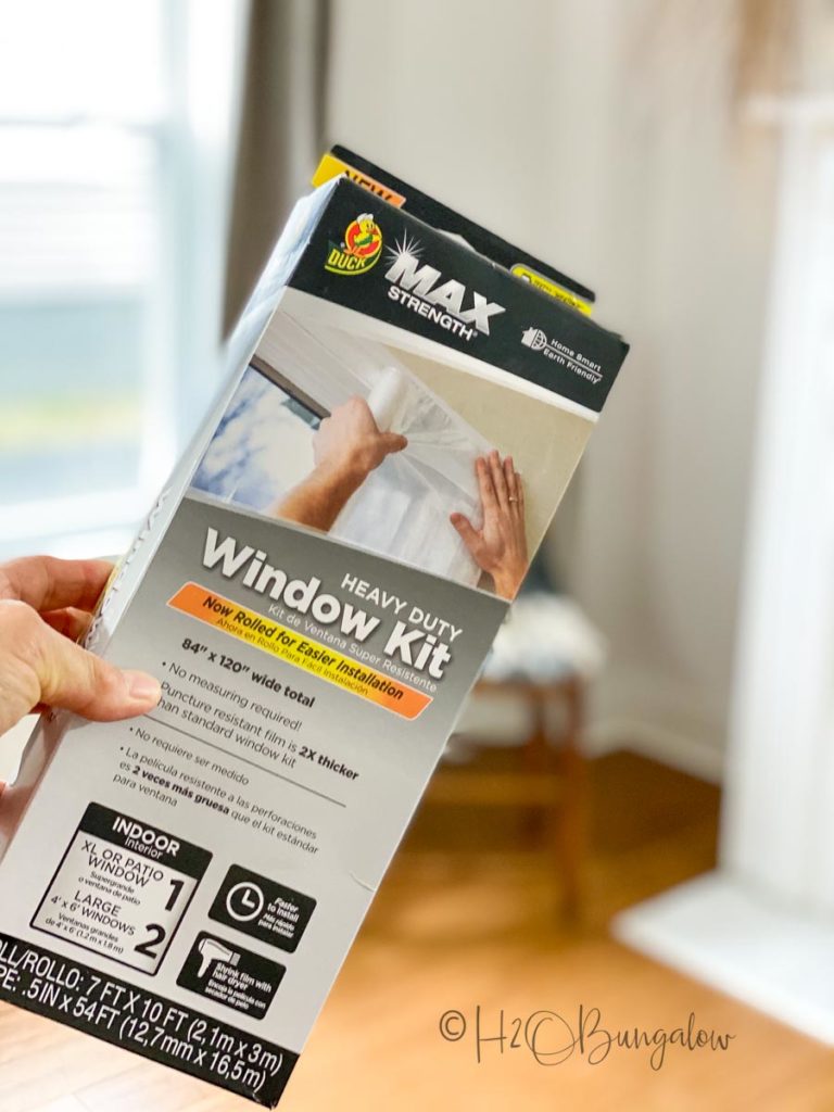 How to weatherize windows and doors using plastic film in 3 easy steps. Simple DIY way to seal cold air and drafts out of windows and doors. 