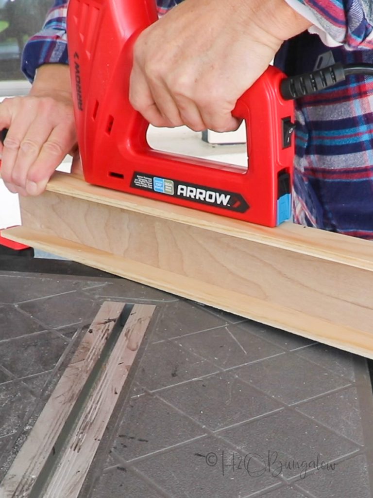 Adding nails to hand made spice rack