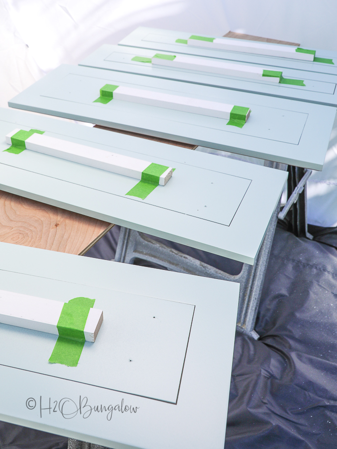 painted drawer backs for kitchen island  