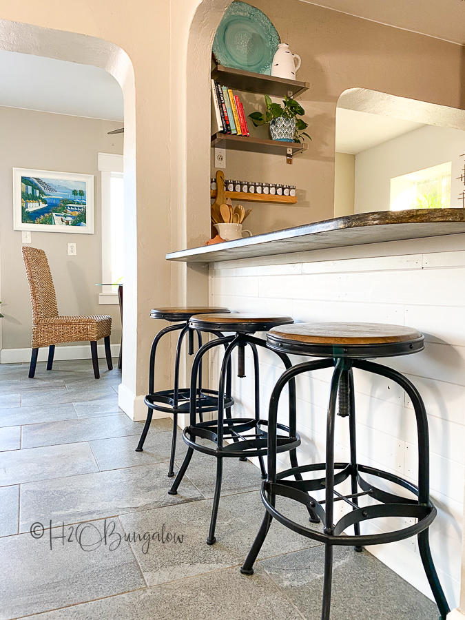 kitchen island base in front after makeover 