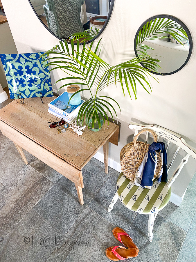 lighten wood table after bleaching in entry hall