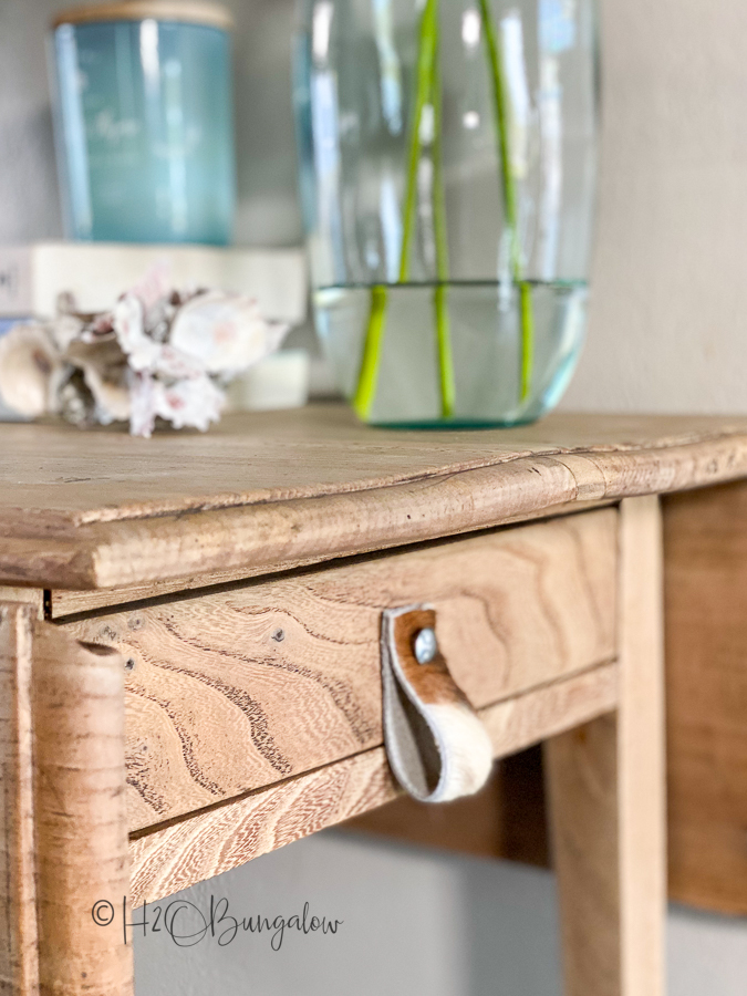 bleached wood table after makeover