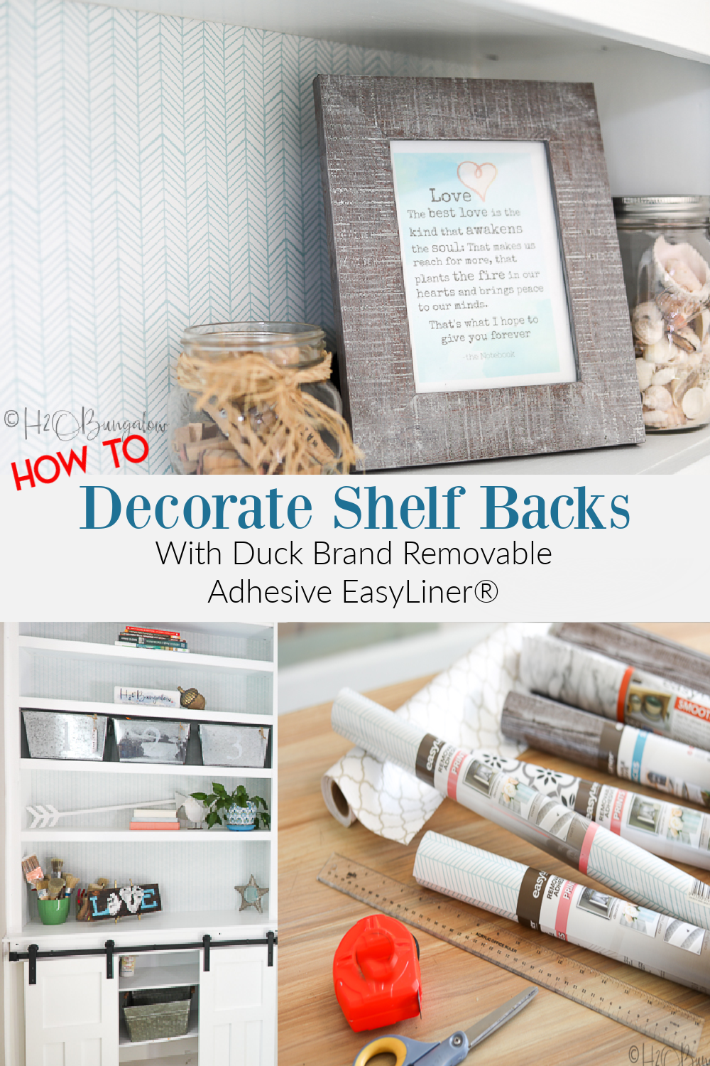 Decorate Shelf Backs With Peel and Stick Liner H2OBungalow