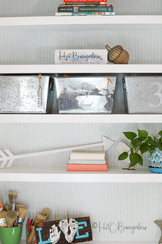 Decorate Shelf Backs With L And, Stick On Shelves