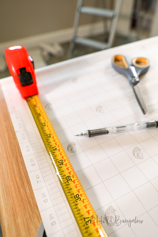 measuring removable peel and stick liner for bookcases 
