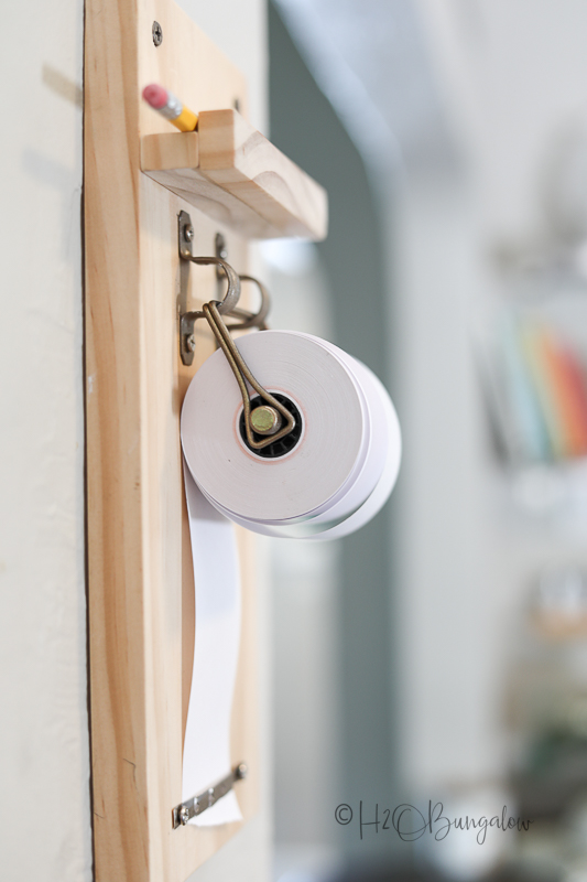 wall hanging notepad holder in kitchen makeover 