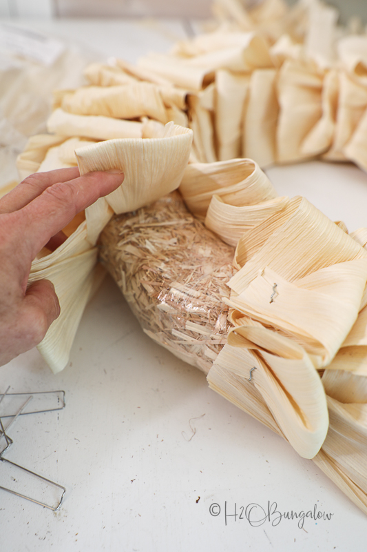 almost finished corn husk wreath 