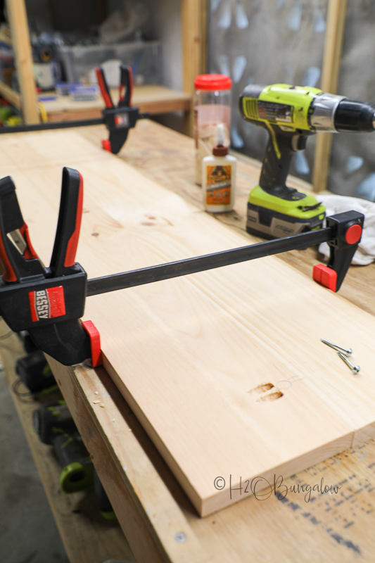 clamps holding table top together 