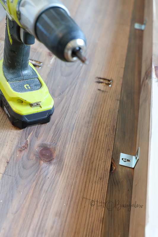 table top fasteners on underside of table 